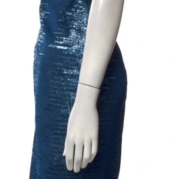 🩵Akris chic blue sparkly dress, size 10, EUC. Zip back, silk lined🩵